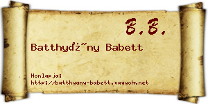 Batthyány Babett névjegykártya